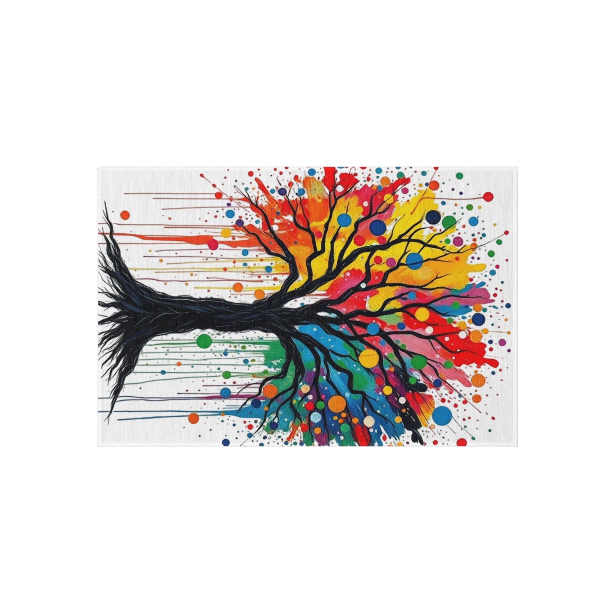 Vibrant Tree of Life Outdoor Rug - Colorful Decorative Mat for Patios & Gardens