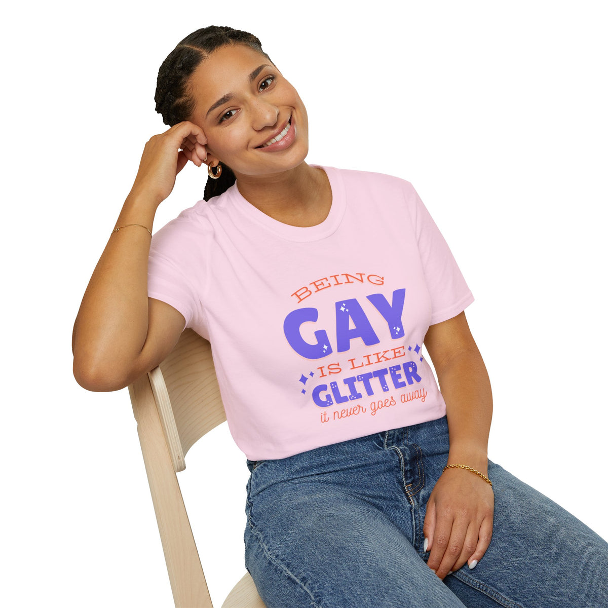 Being Gay Is Like Glitter Pride Tree Las Vegas T-Shirt