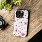 Floral Pink Wildflower Tough Phone Case for iPhone