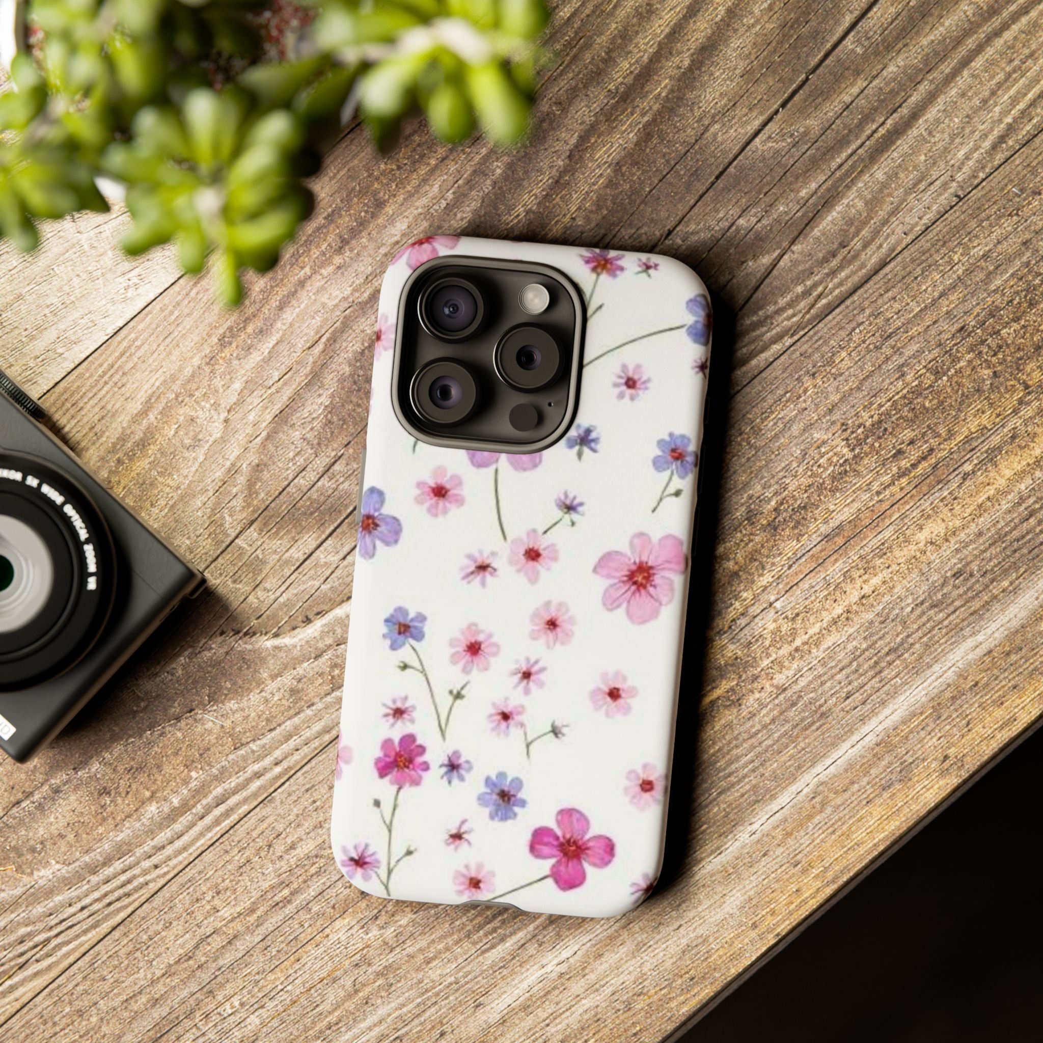 Floral Pink Wildflower Tough Phone Case for iPhone