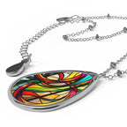 Oval Necklace- Stained Glass Pendant Design
