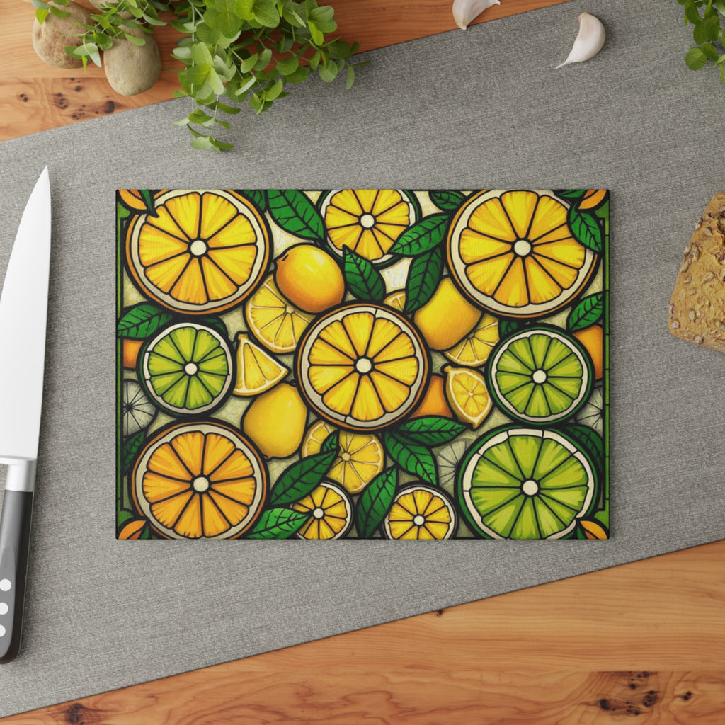 Vibrant Citrus Glass Cutting Board - Perfect for Kitchen Decor & Gifts