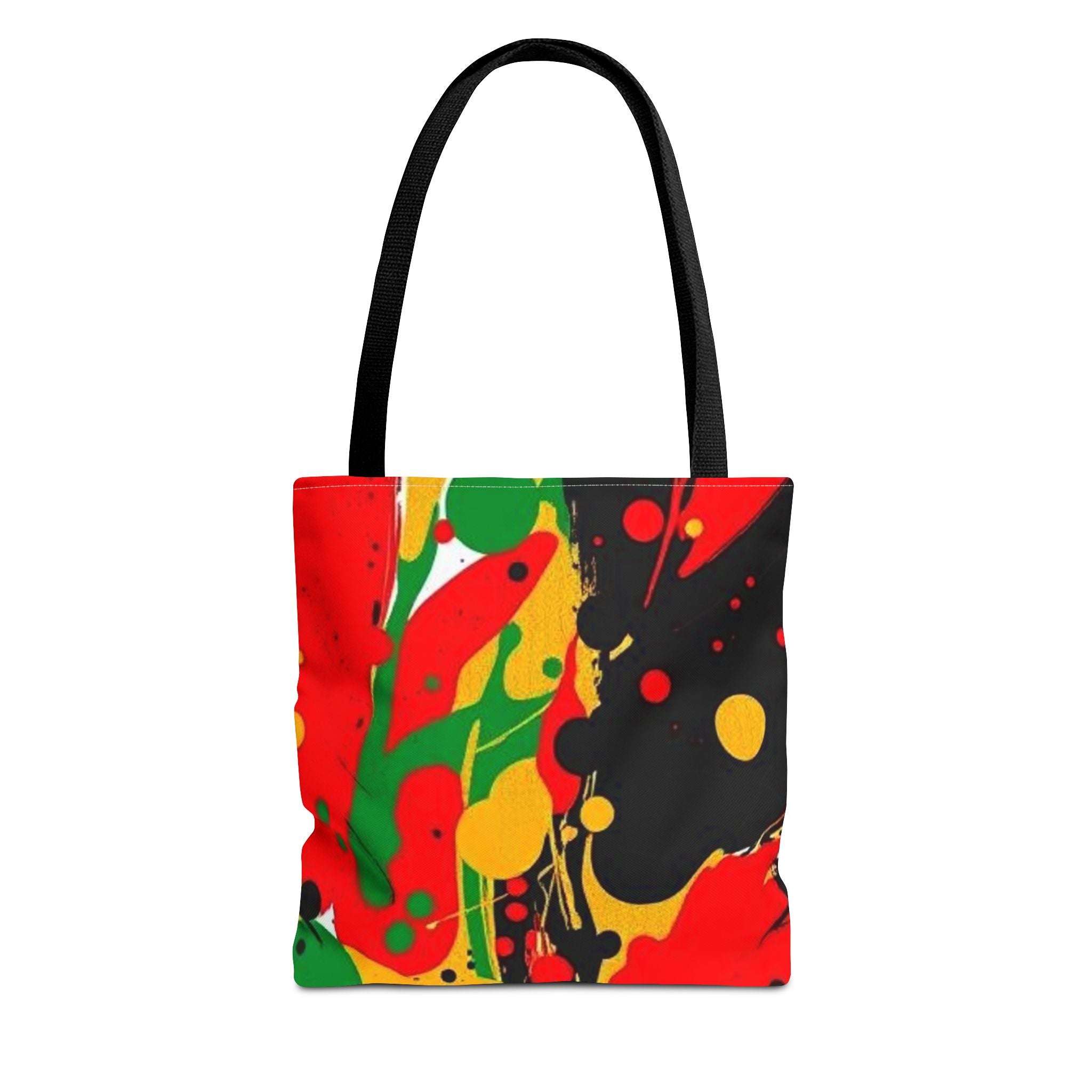 Green, Red Yellow Paint Splatter Tote Bag