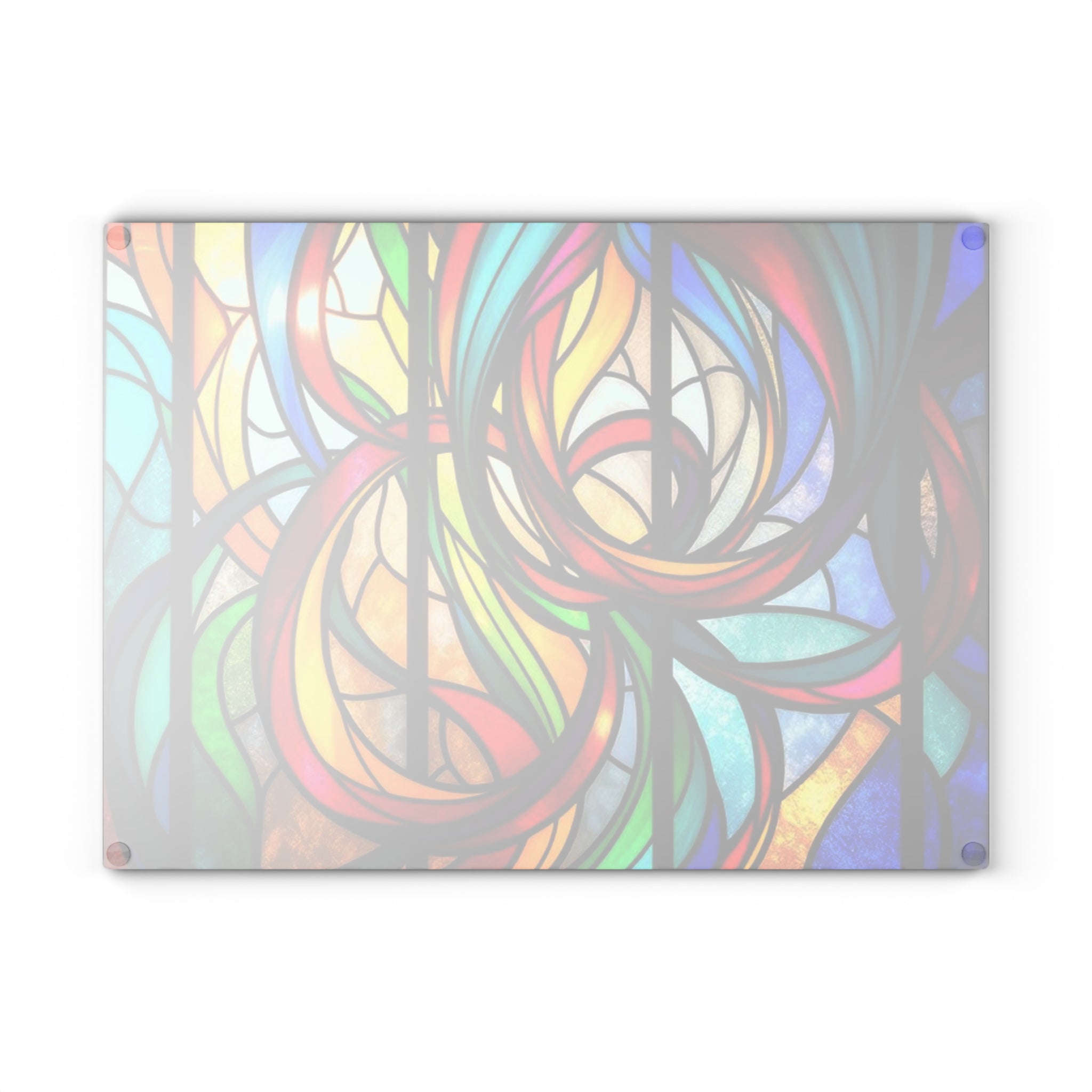 Stained Glass Art Cutting Board - Colorful Kitchen Decor for Creative Chefs