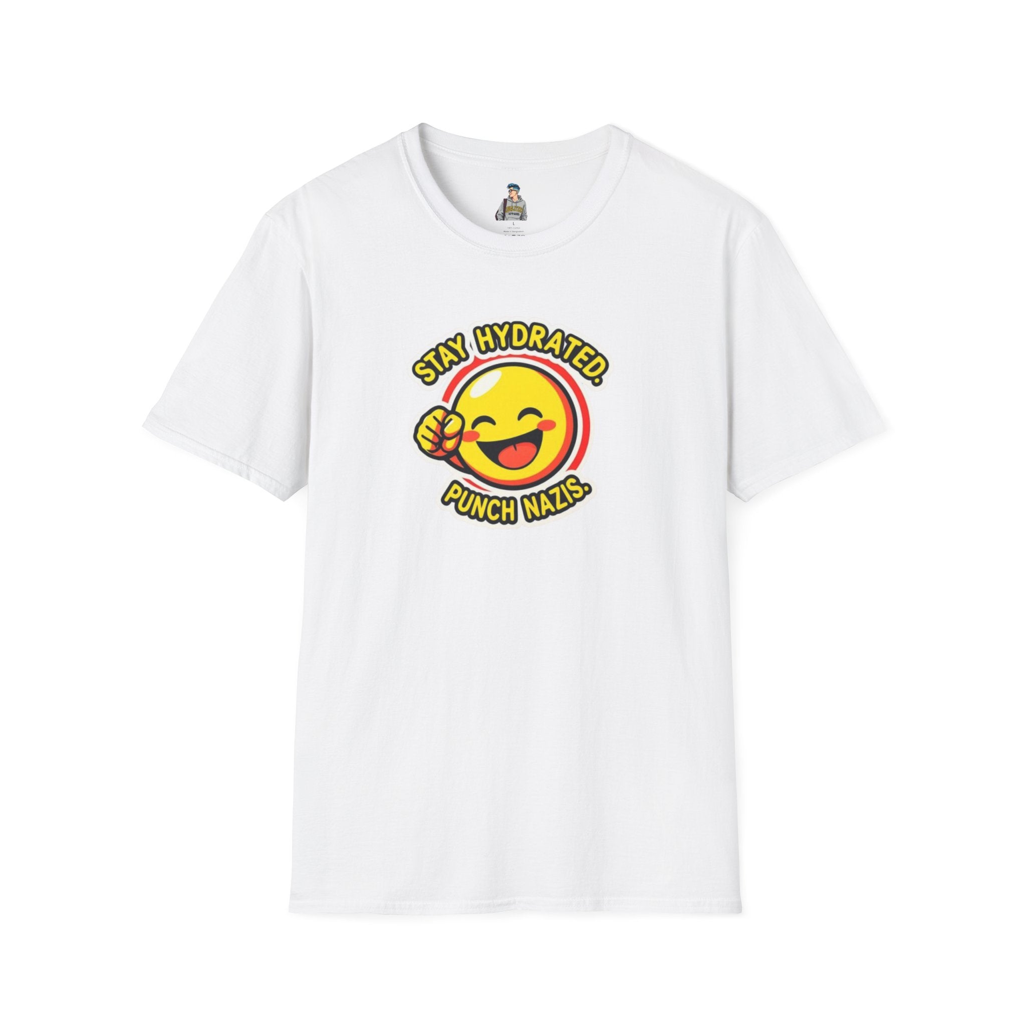 Stay Hydrated, Punch Nazis Funny Emoji T-Shirt