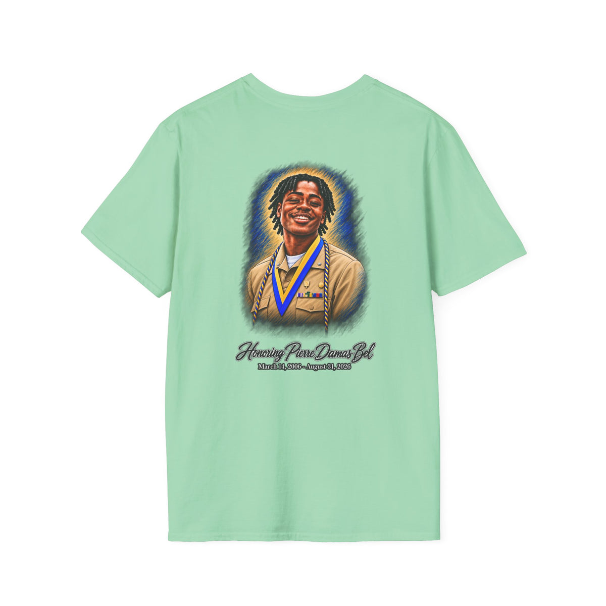 Portrait Front and Back - In Memory of Pierre Damas Bel T-Shirt
