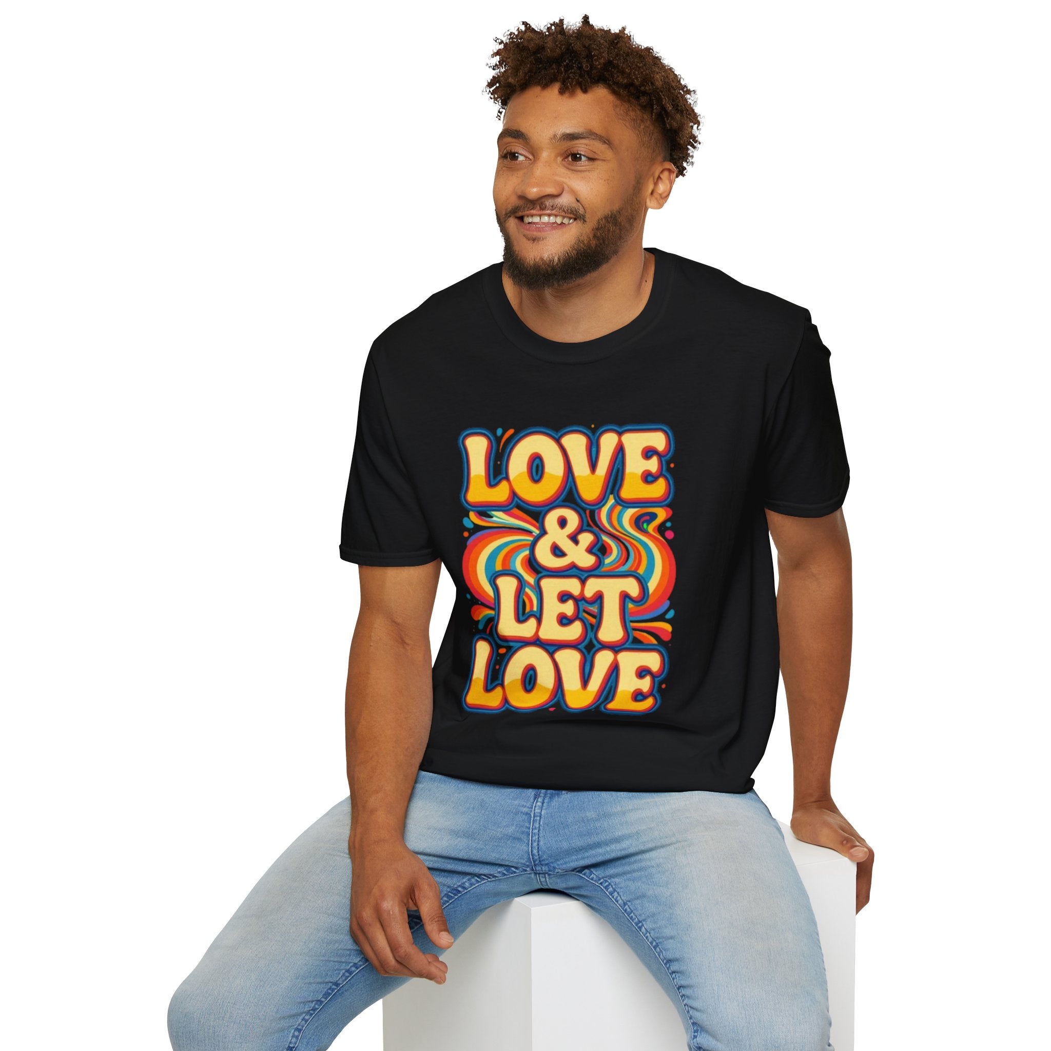 T-Shirt — "Love & Let Love" Retro Rainbow Peace Tee