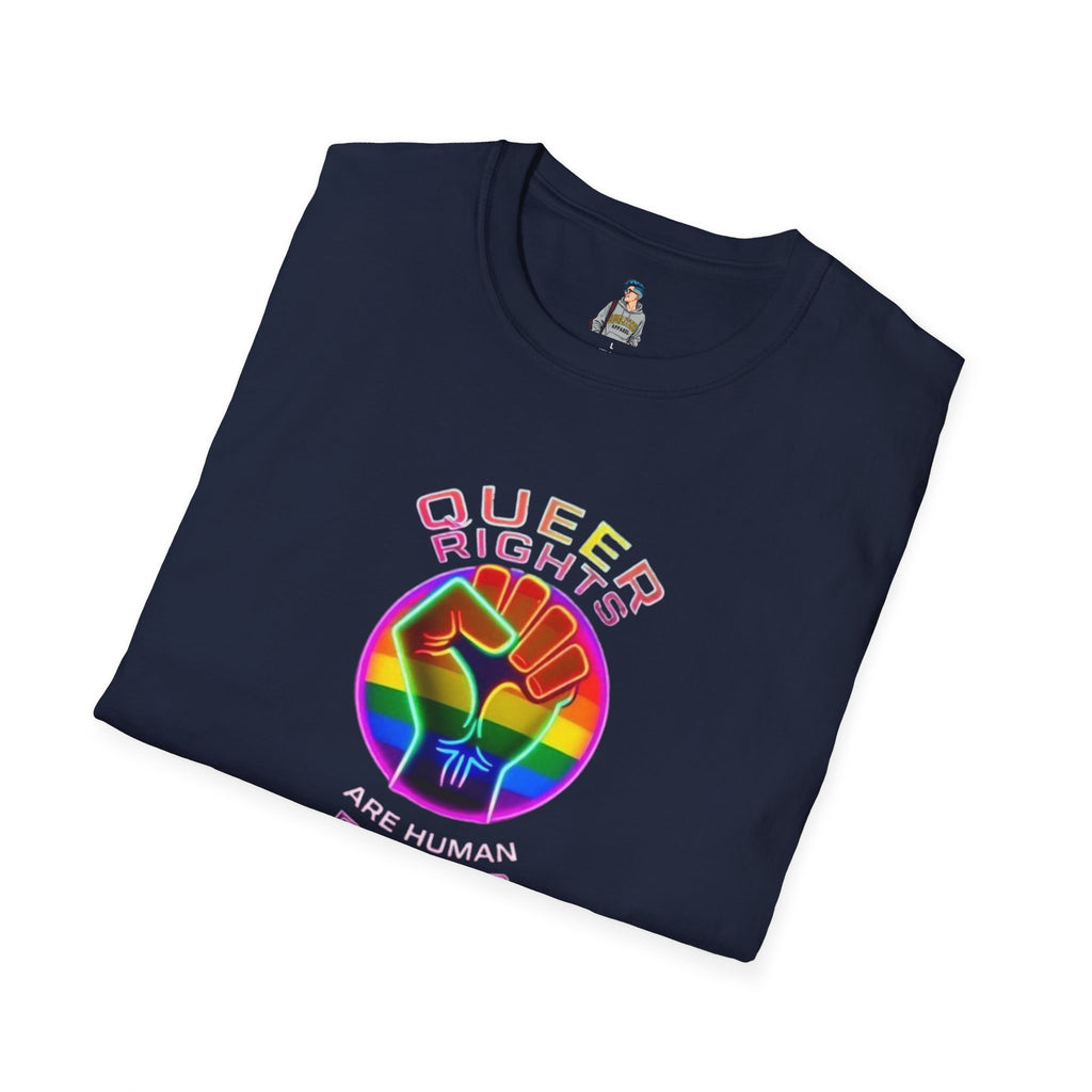 Unisex Softstyle T-Shirt - Queer Rights Are Human Rights Statement Tee