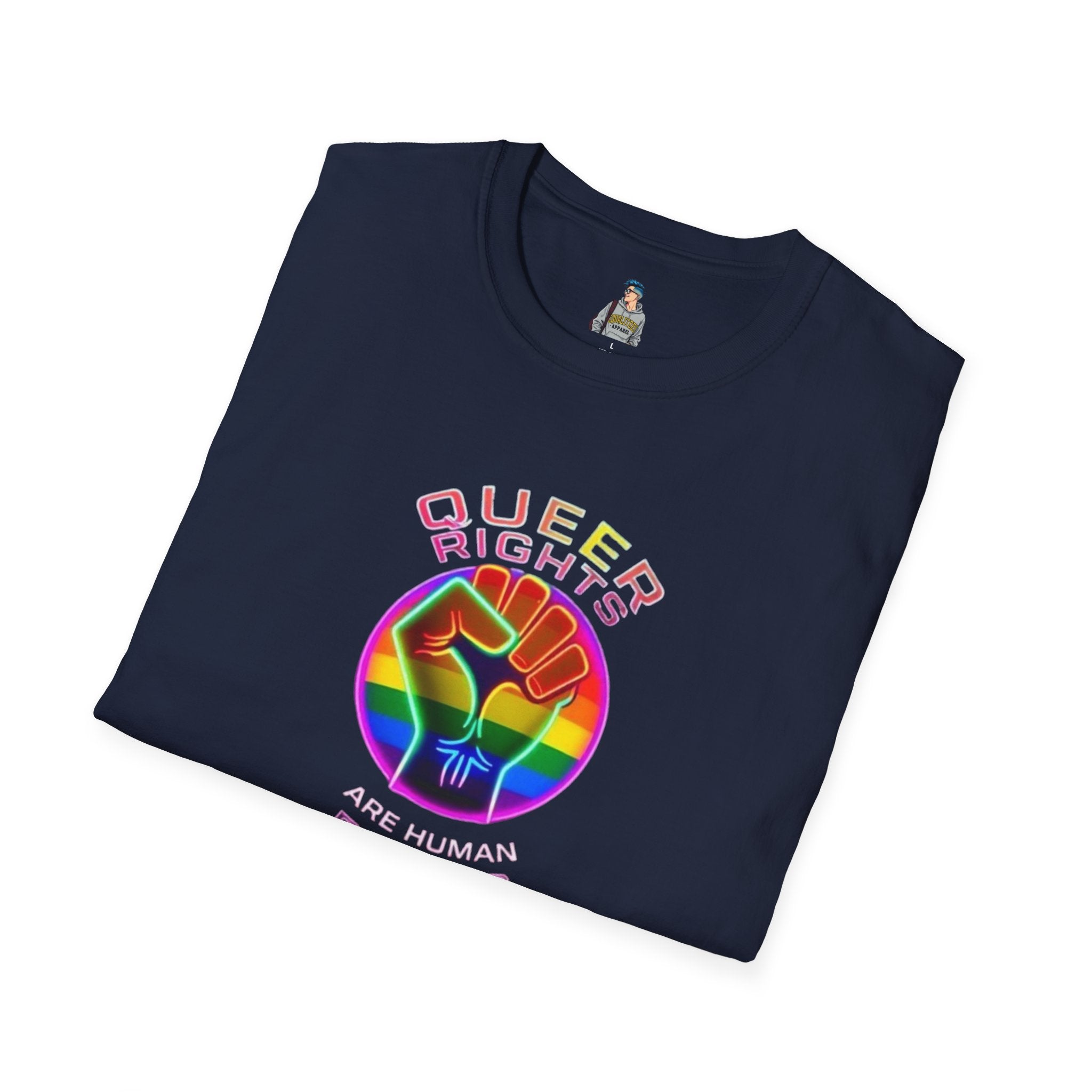 Unisex Softstyle T-Shirt - Queer Rights Are Human Rights Statement Tee