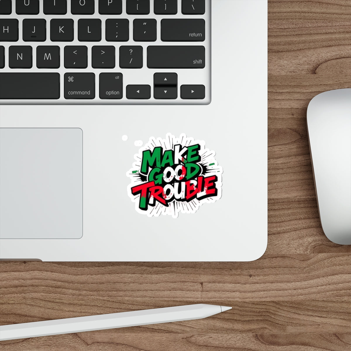 Die-Cut Stickers -  Make Good Trouble Green, White, Red