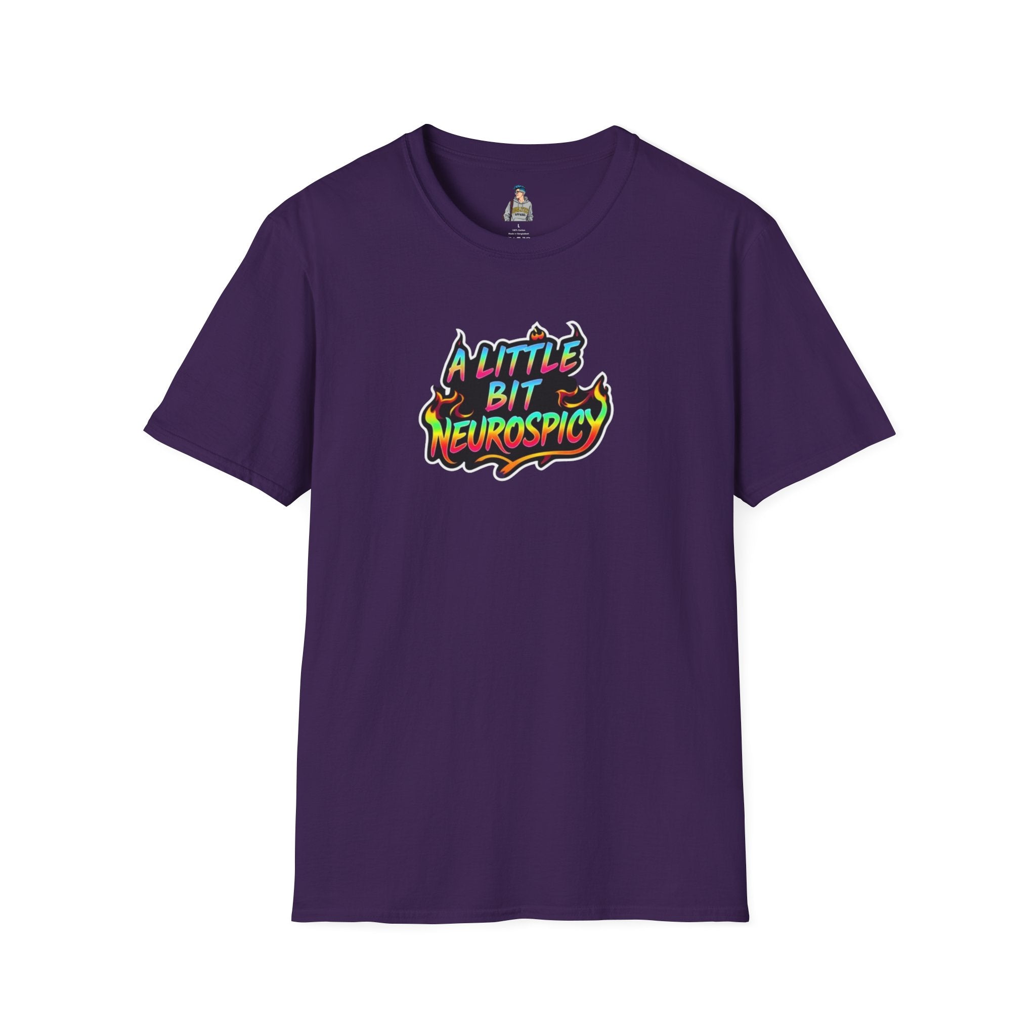 A Little Bit Neurospicy Unisex Softstyle T-Shirt - Fun & Quirky Graphic Tee for Neurodivergent Awareness