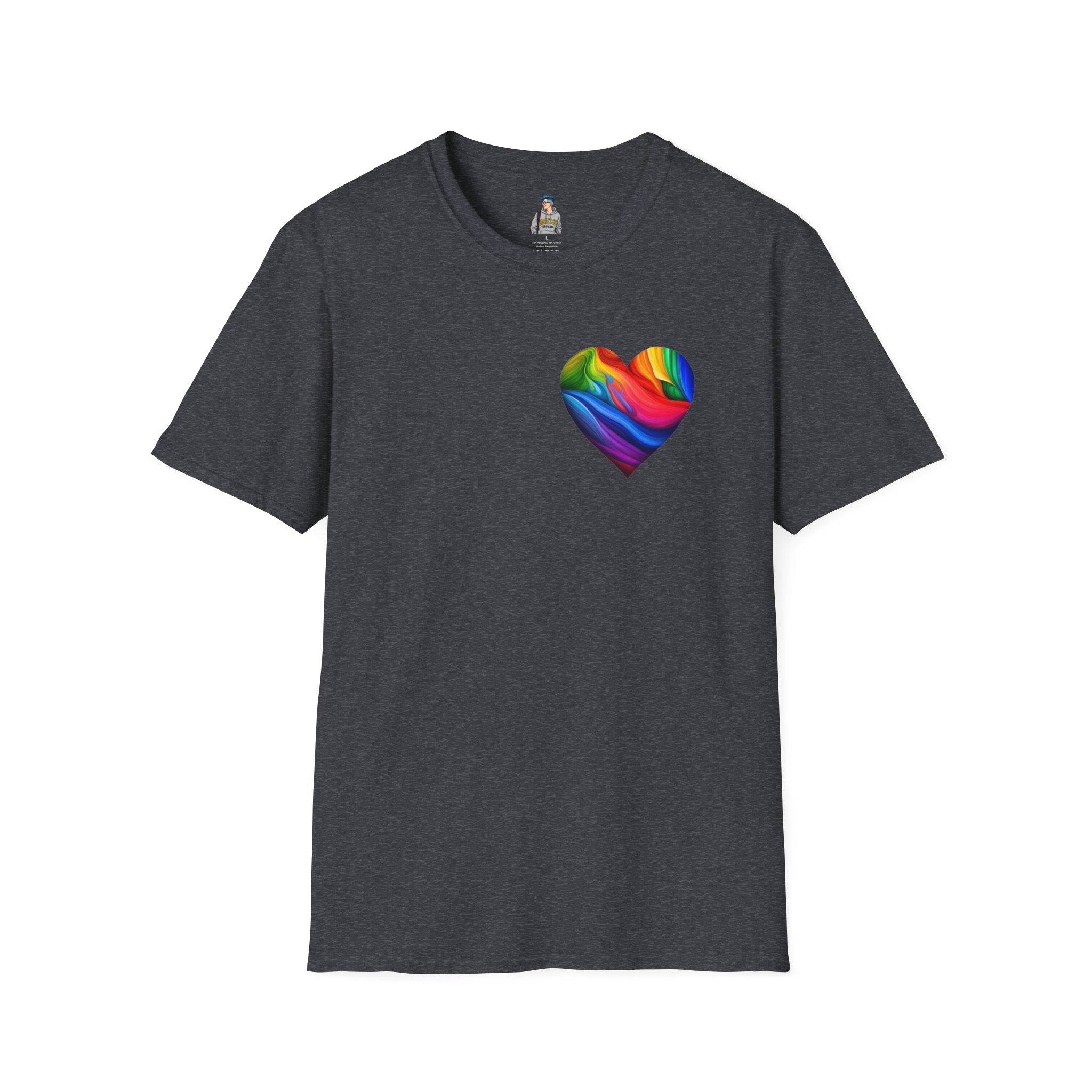 Unisex Softstyle T-Shirt - Pride Heart Design with 'Existence is Resistance'