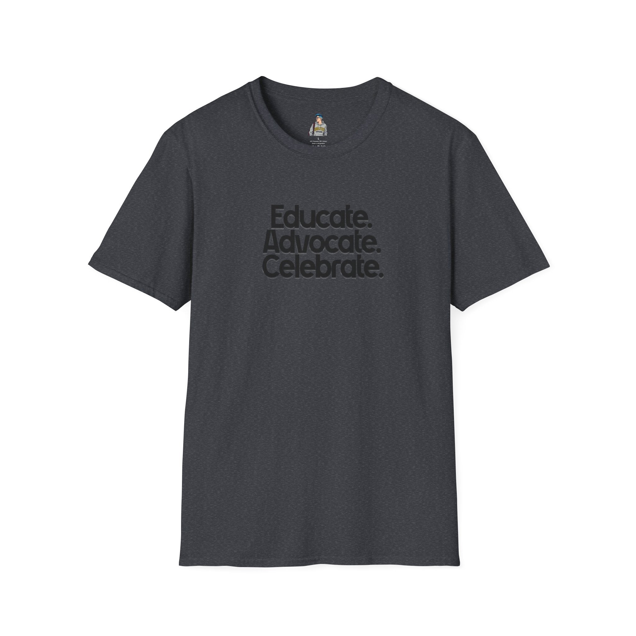 Teacher Advocate T-Shirt - Subtle Pride Educate Advocate Celebrate Design - EqualiTees.Me