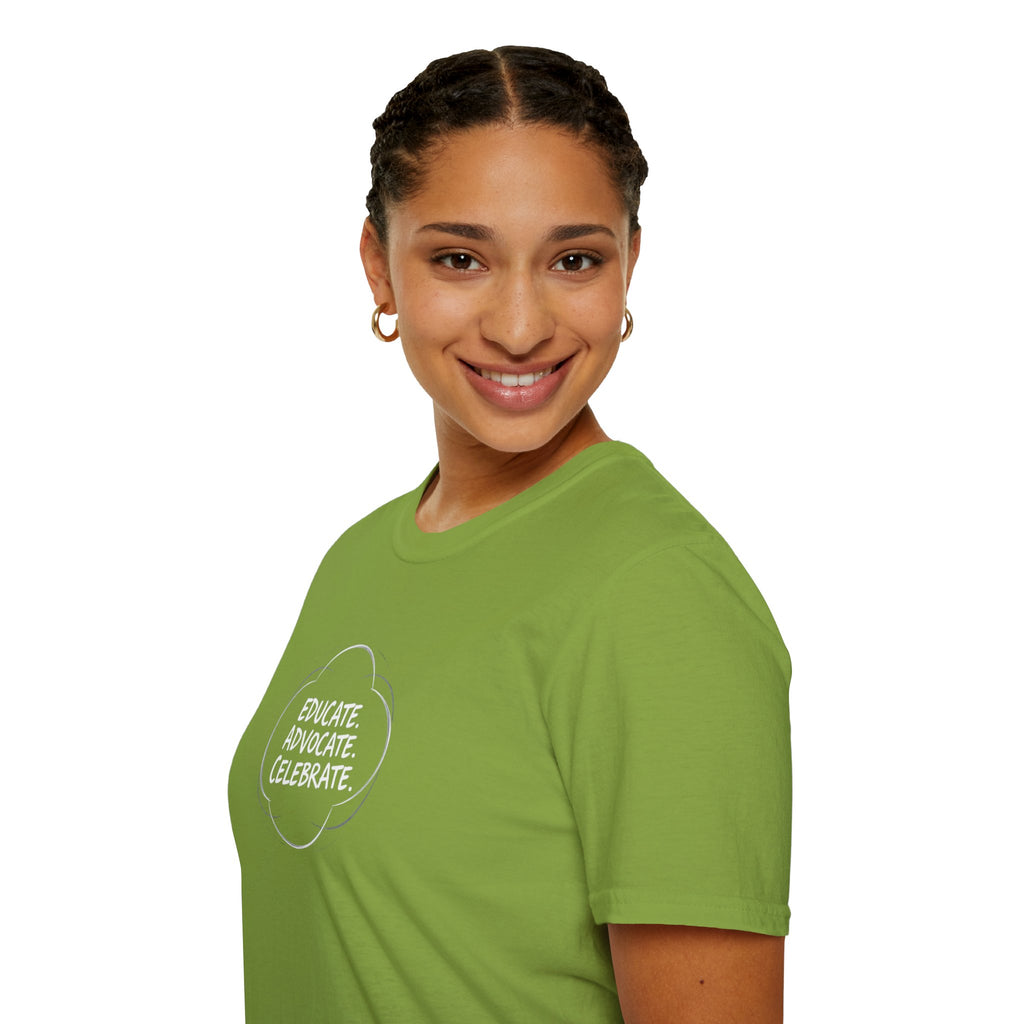 Subtle Pride Educate Advocate Celebrate Minimalist T-Shirt for Every Occasion - EqualiTees.Me