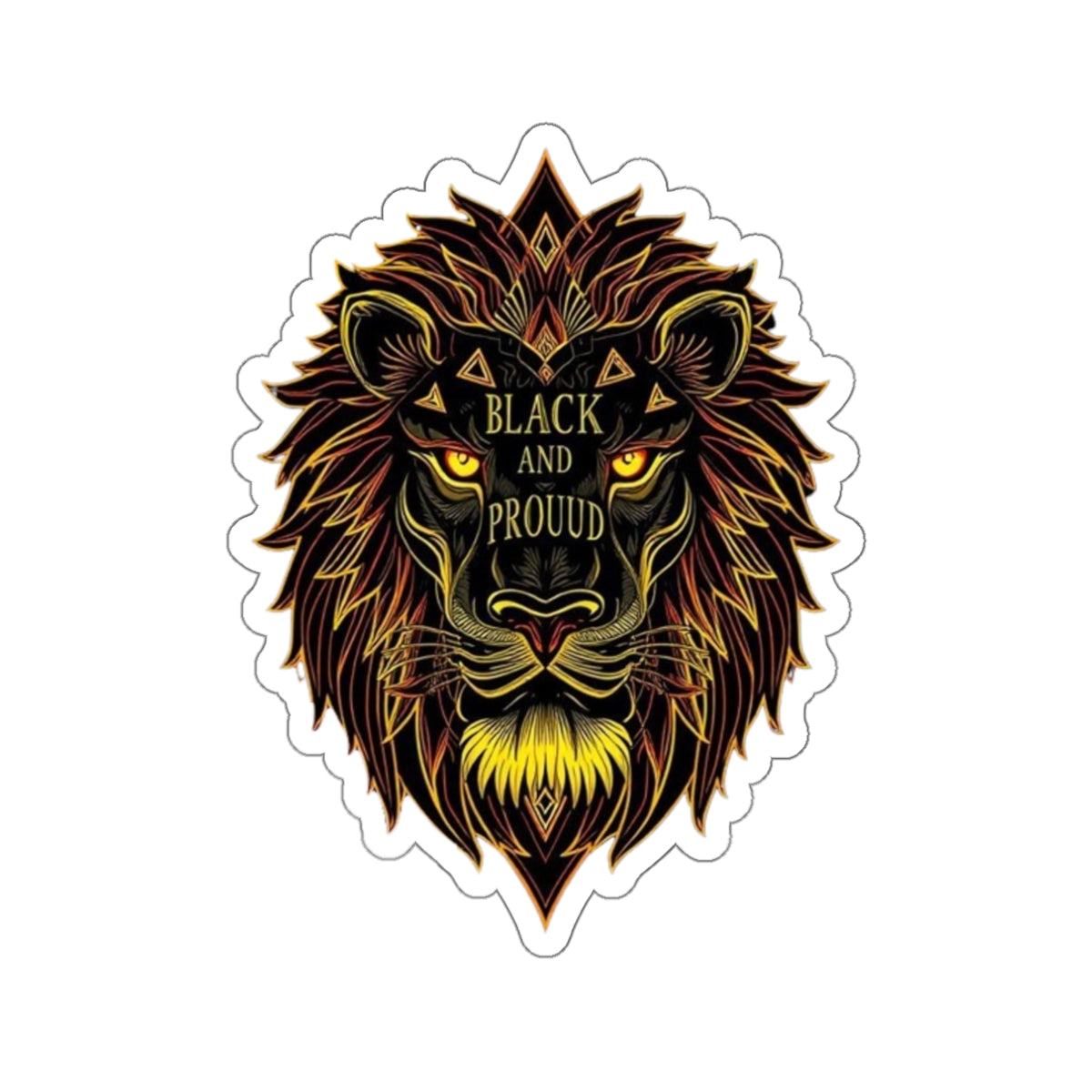 Die-Cut Stickers -  Lion Head - Black And Proud