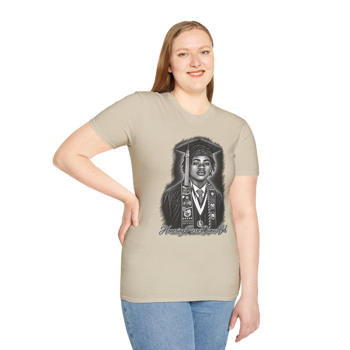Portrait Front and Back - In Memory of Pierre Damas Bel T-Shirt