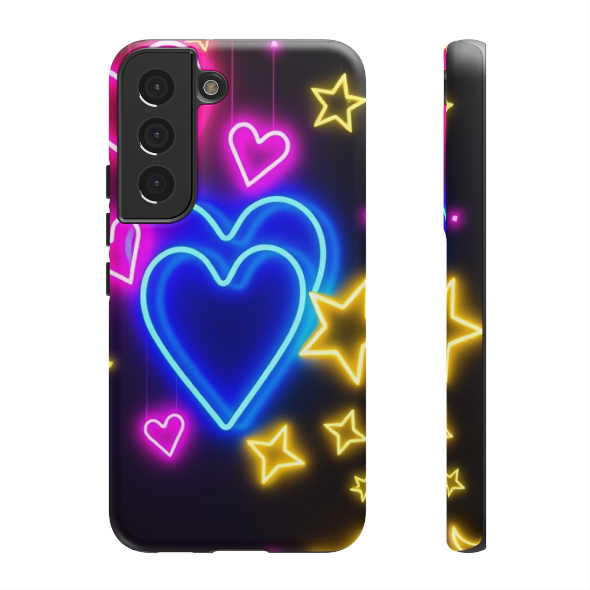 Android OR iPhone Compatible Cases - Neon Love Design - Unique Tough Cases