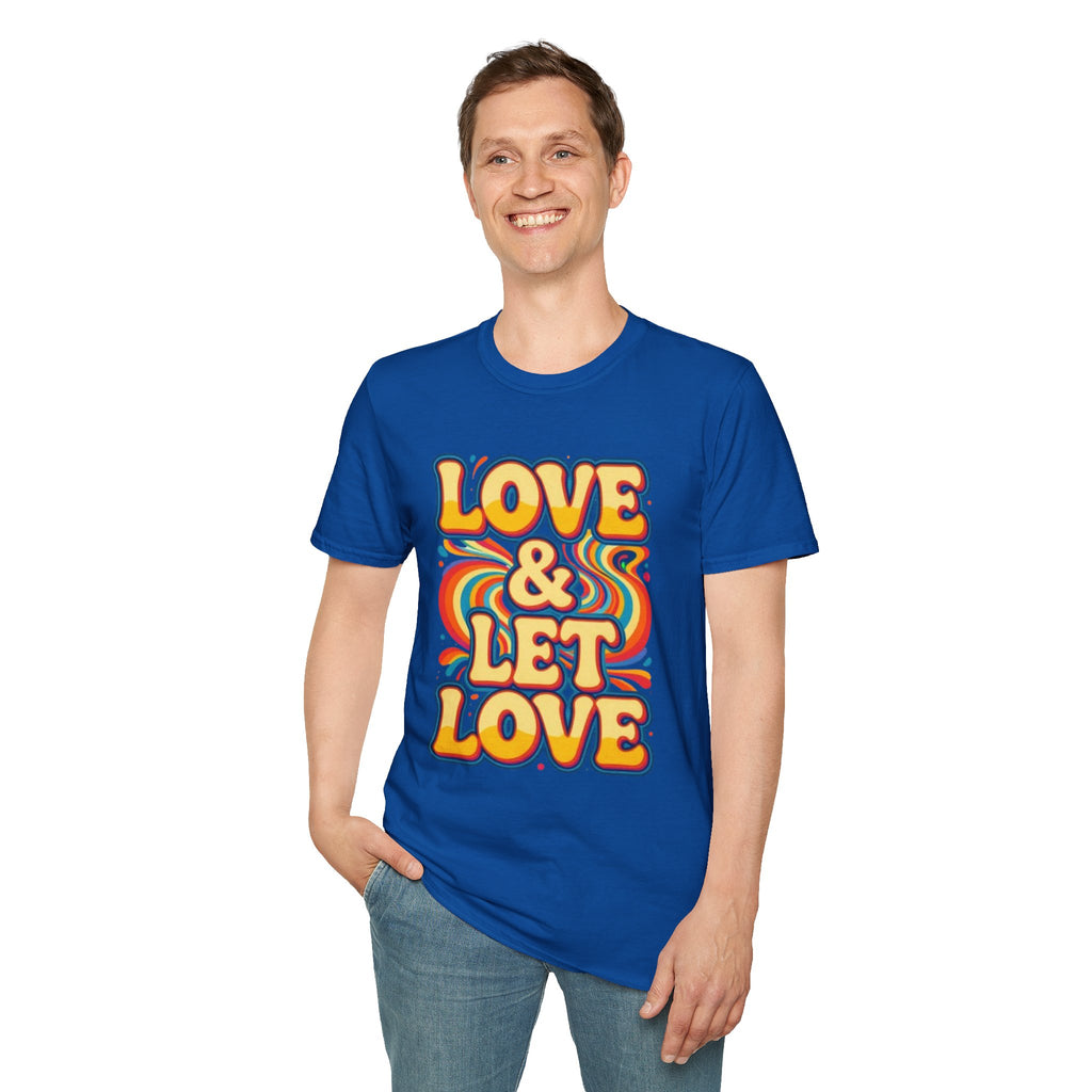 T-Shirt — "Love & Let Love" Retro Rainbow Peace Tee
