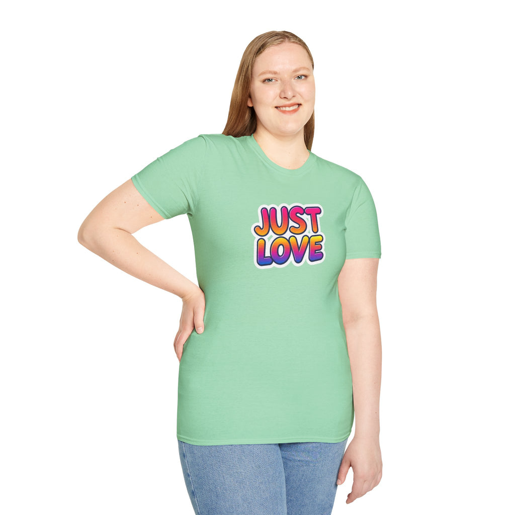 Just Love Unisex Softstyle T-Shirt | Perfect for Pride, Anniversaries, and Everyday Wear