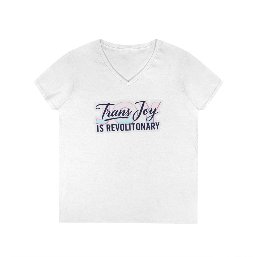 Trans Joy Ladies' V-Neck T-Shirt - Celebrate the LGBTQ+ Community