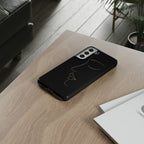 Android OR iPhone Compatible Cases - Gold Line Face Design - Unique Tough Cases
