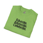 Teacher Advocate T-Shirt - Subtle Pride Educate Advocate Celebrate Design - EqualiTees.Me