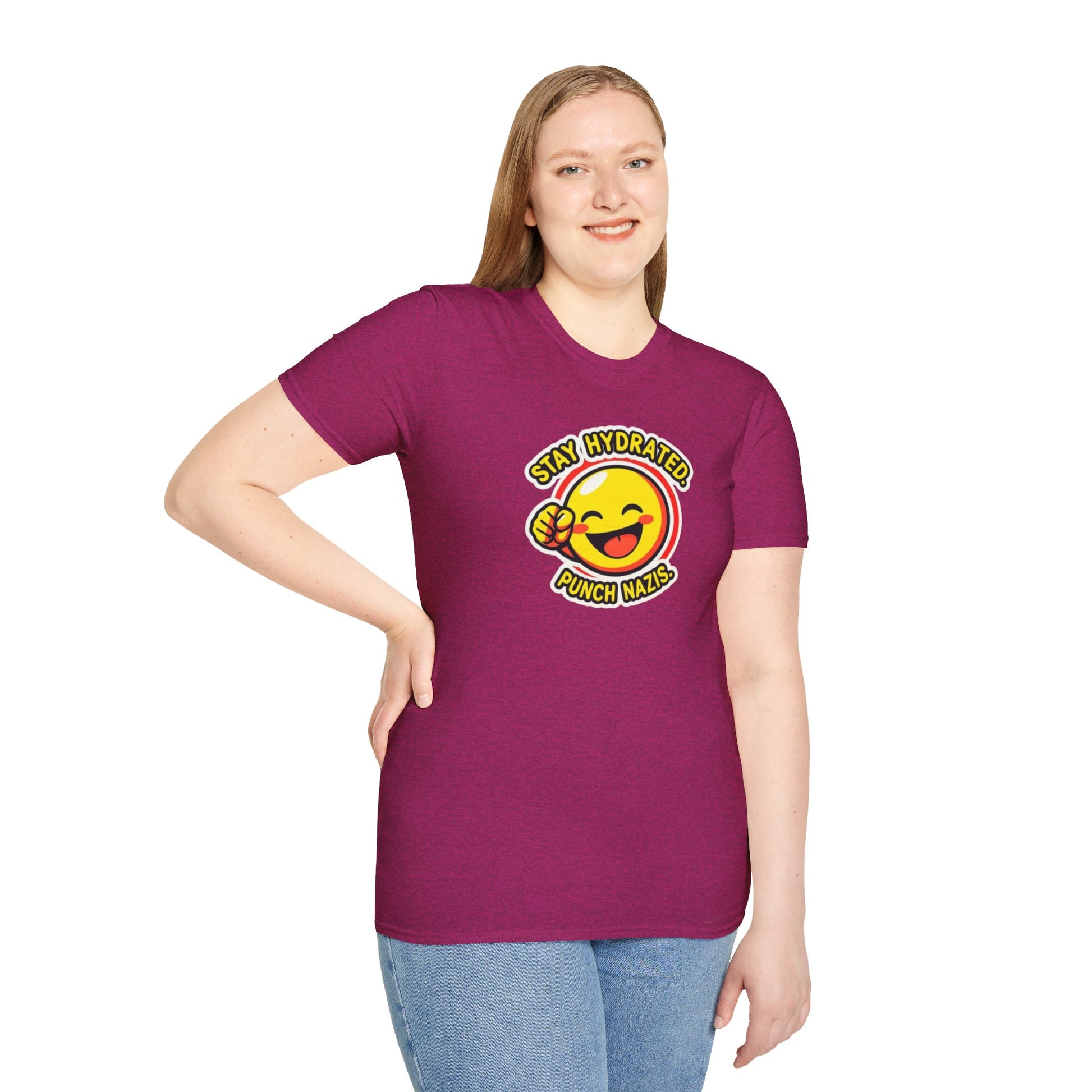 Stay Hydrated, Punch Nazis Funny Emoji T-Shirt