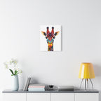 Colorful Giraffe Canvas Art - Vibrant Stretched Wall Decor for Animal Lovers