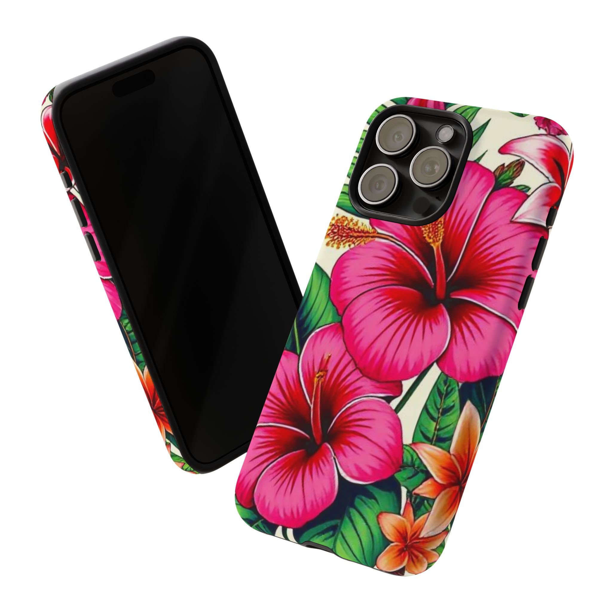 Tropical Hibiscus Phone Case for iPhone — Floral Tough Protective Cover