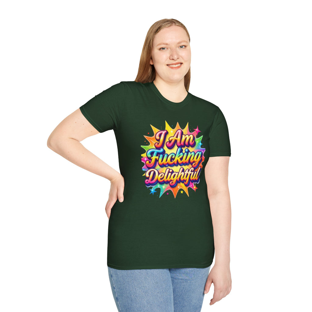 I Am Fucking Delightful T-Shirt - Bold Rainbow Self-Love Graphic Tee