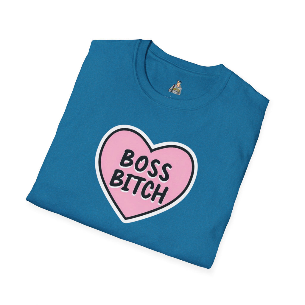 Unisex Softstyle T-Shirt - 'Boss Bitch' Heart Design - Funny Statement Tee