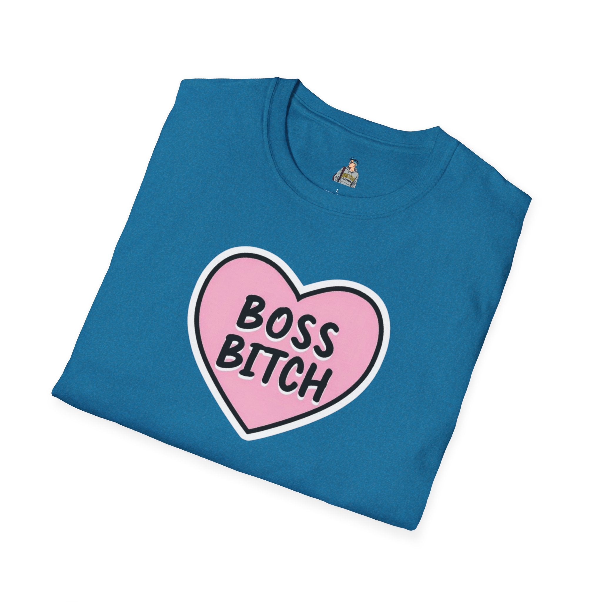 Unisex Softstyle T-Shirt - 'Boss Bitch' Heart Design - Funny Statement Tee