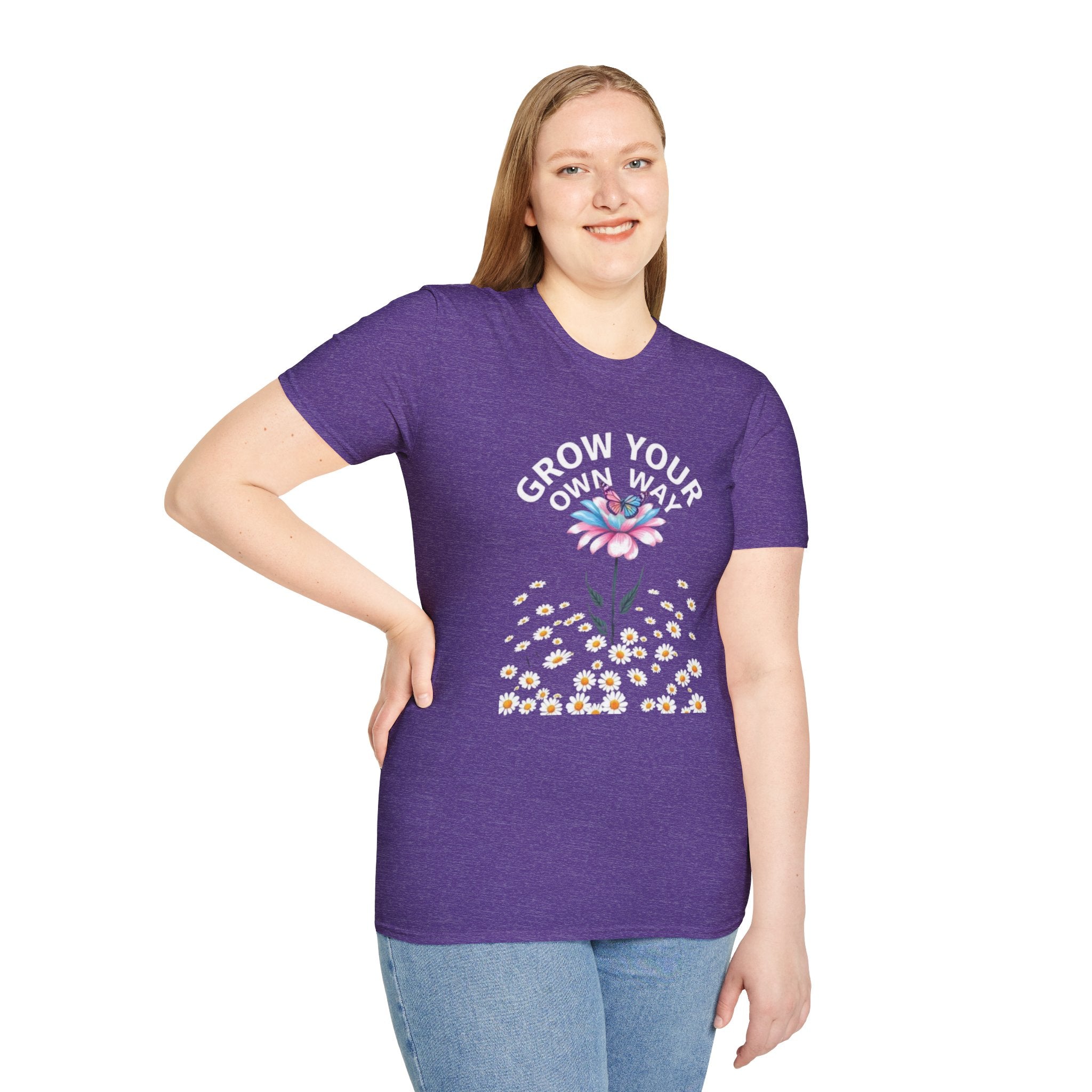 Grow Your Own Way Trans Pride Unisex T-Shirt - Floral Design for Garden Lovers