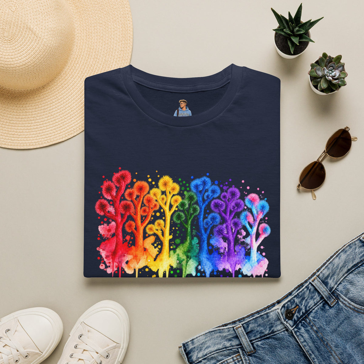 Pride Tree Las Vegas White Text T-shirt