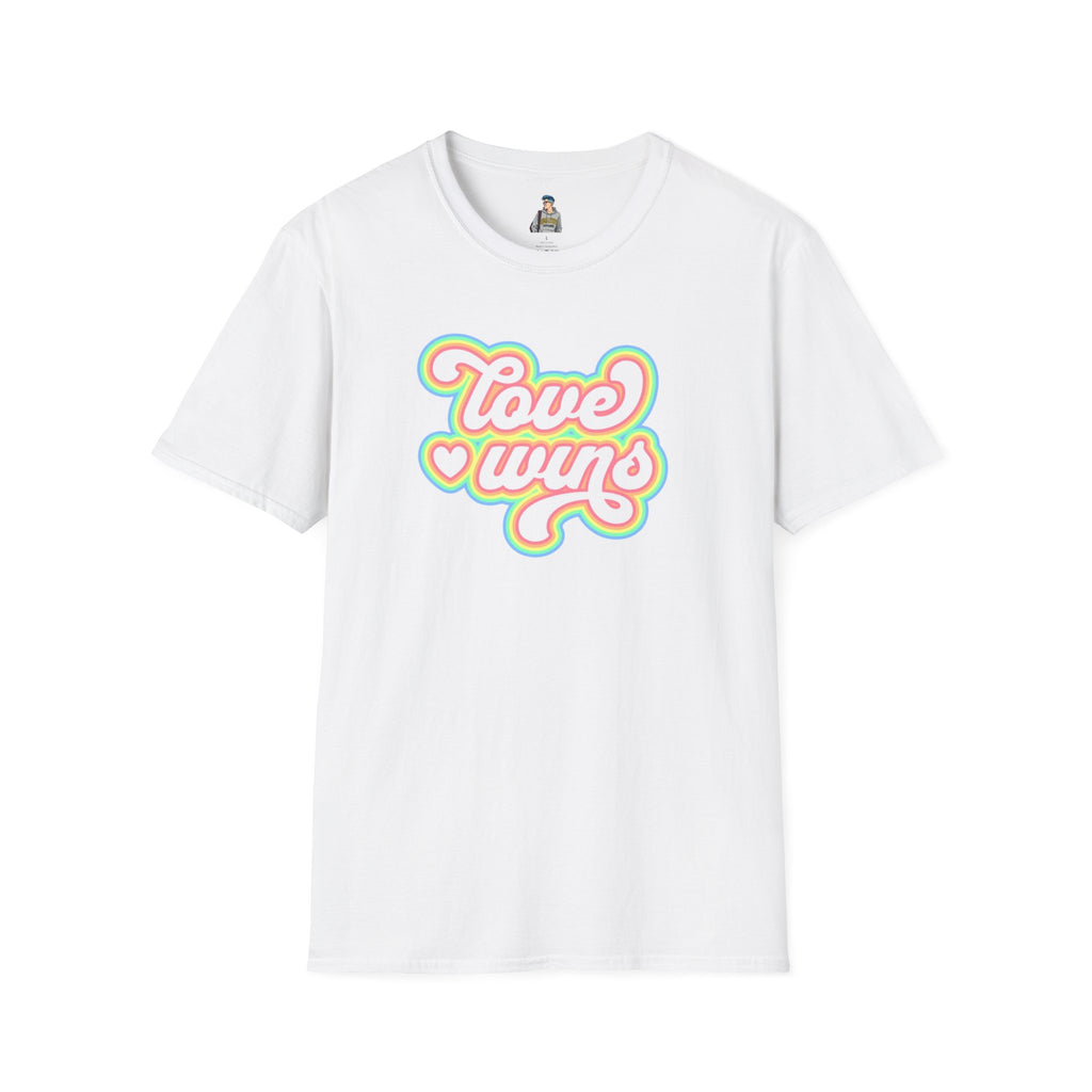 Love Wins Unisex Softstyle T-Shirt - Positive Vibes for Pride and Everyday Wear