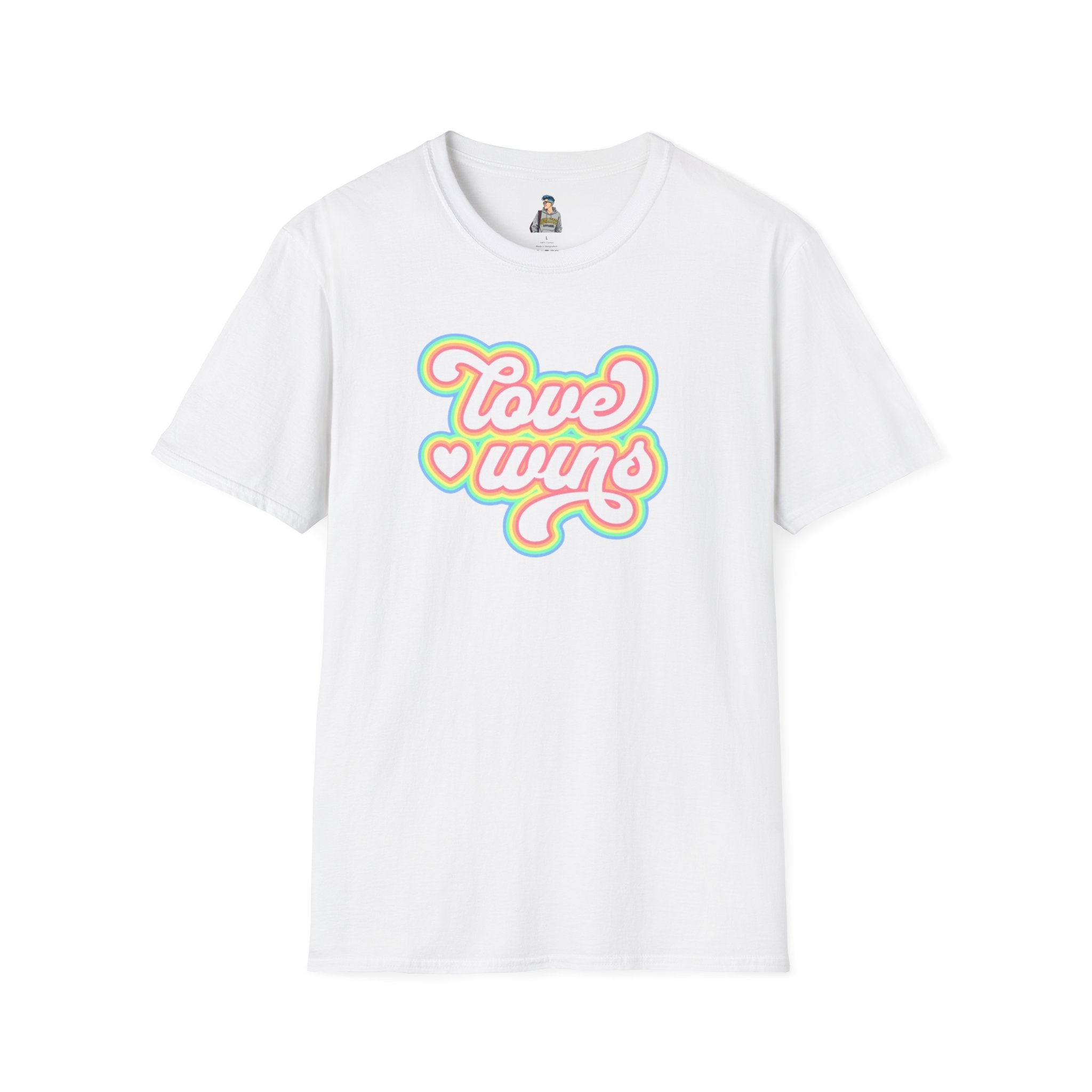 Love Wins Unisex Softstyle T-Shirt - Positive Vibes for Pride and Everyday Wear