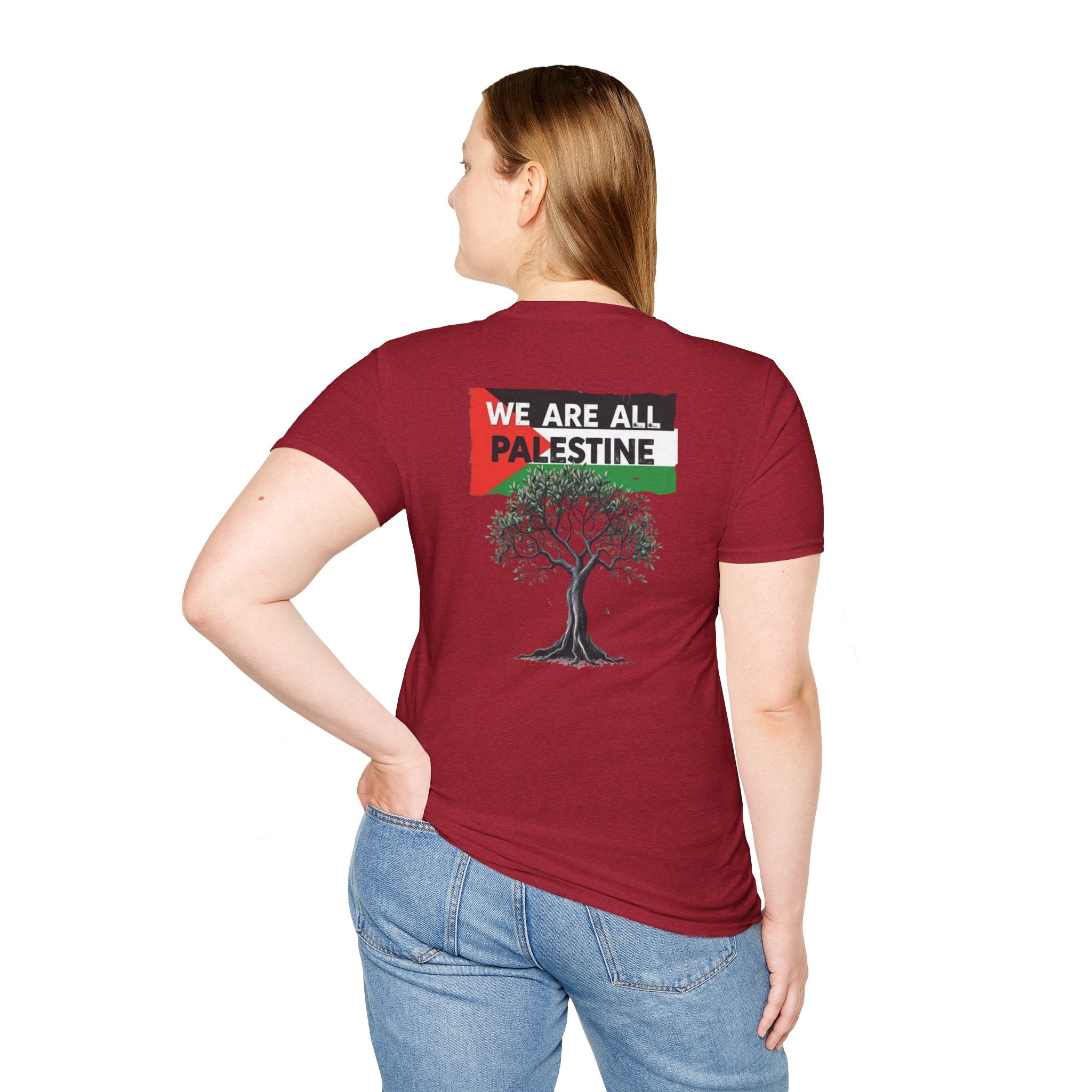 Unisex Softstyle T-Shirt: Stand with Gaza & We Are All Palestine Graphic Tee