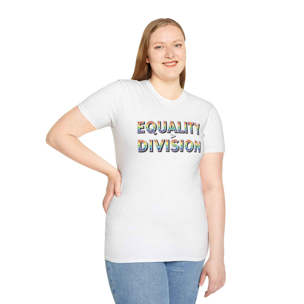Equality is Greater Than Division T-Shirt — Rainbow Pride Graphic Tee