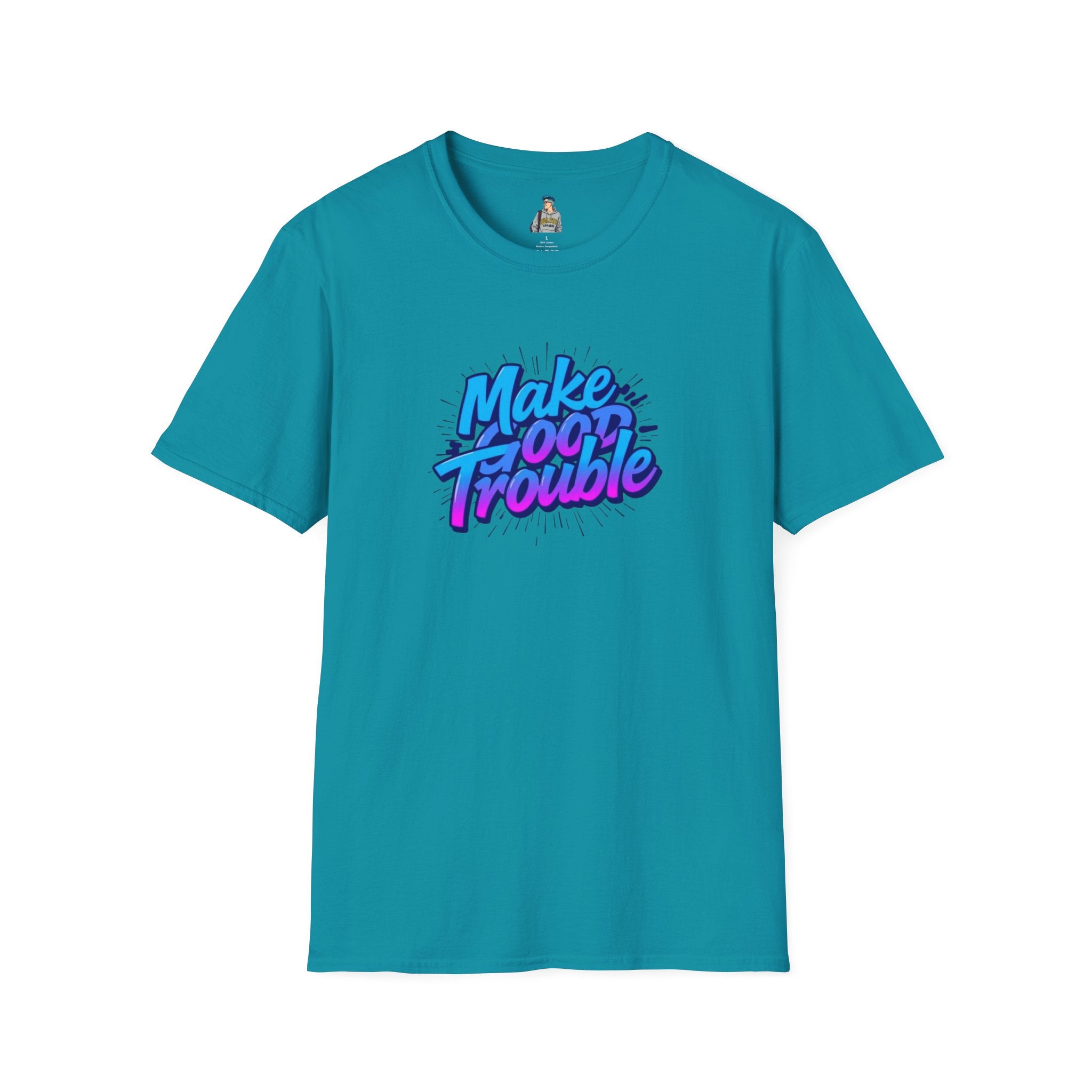 Make Good Trouble Blue Graphic Unisex T-Shirt - Fun & Bold Design for Everyday Wear