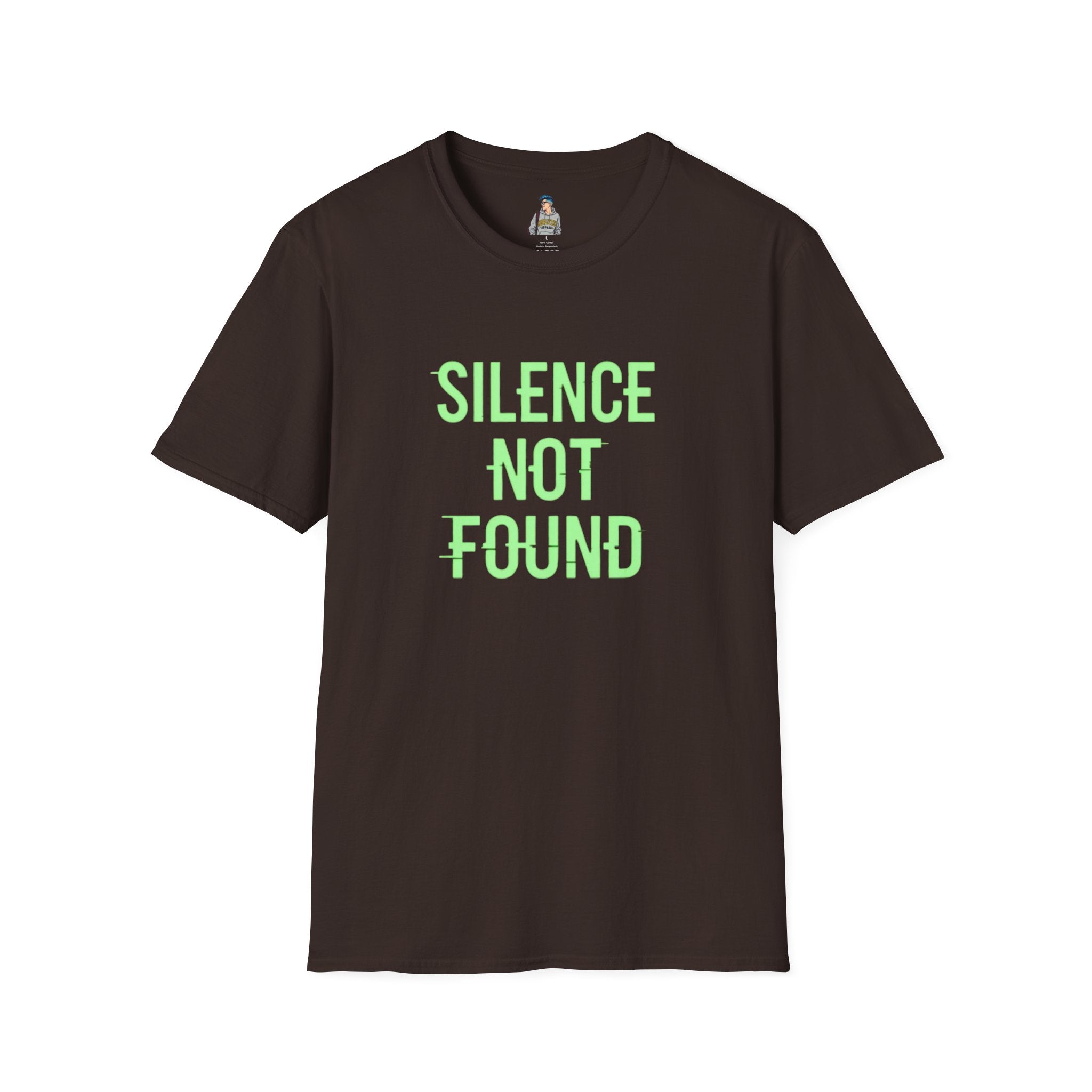 Silence Not Found T-Shirt — Bold Neon Text Tee