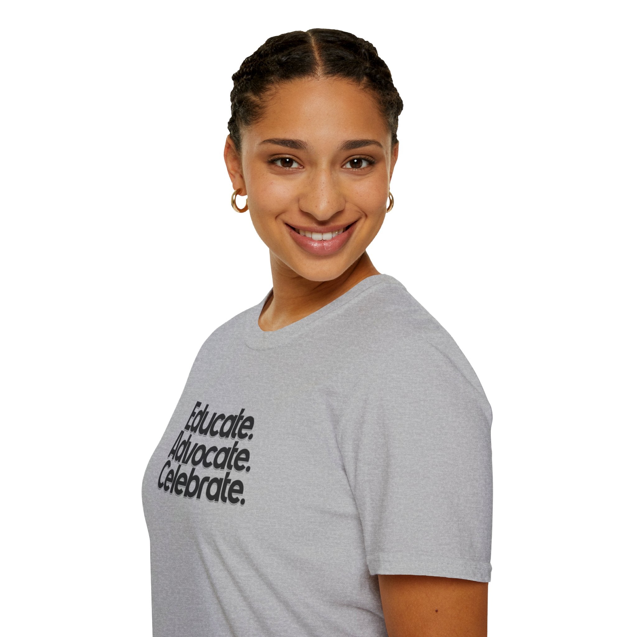 Teacher Advocate T-Shirt - Subtle Pride Educate Advocate Celebrate Design - EqualiTees.Me