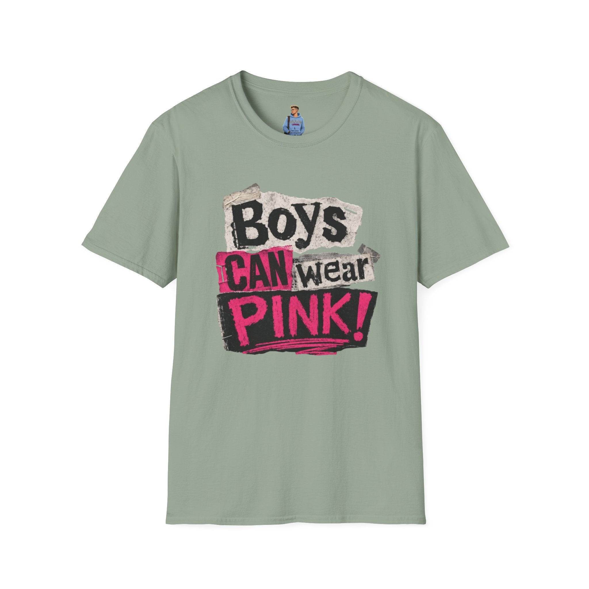 Boys Can Wear Pink T-Shirt — Bold Retro Feminist Graphic Tee