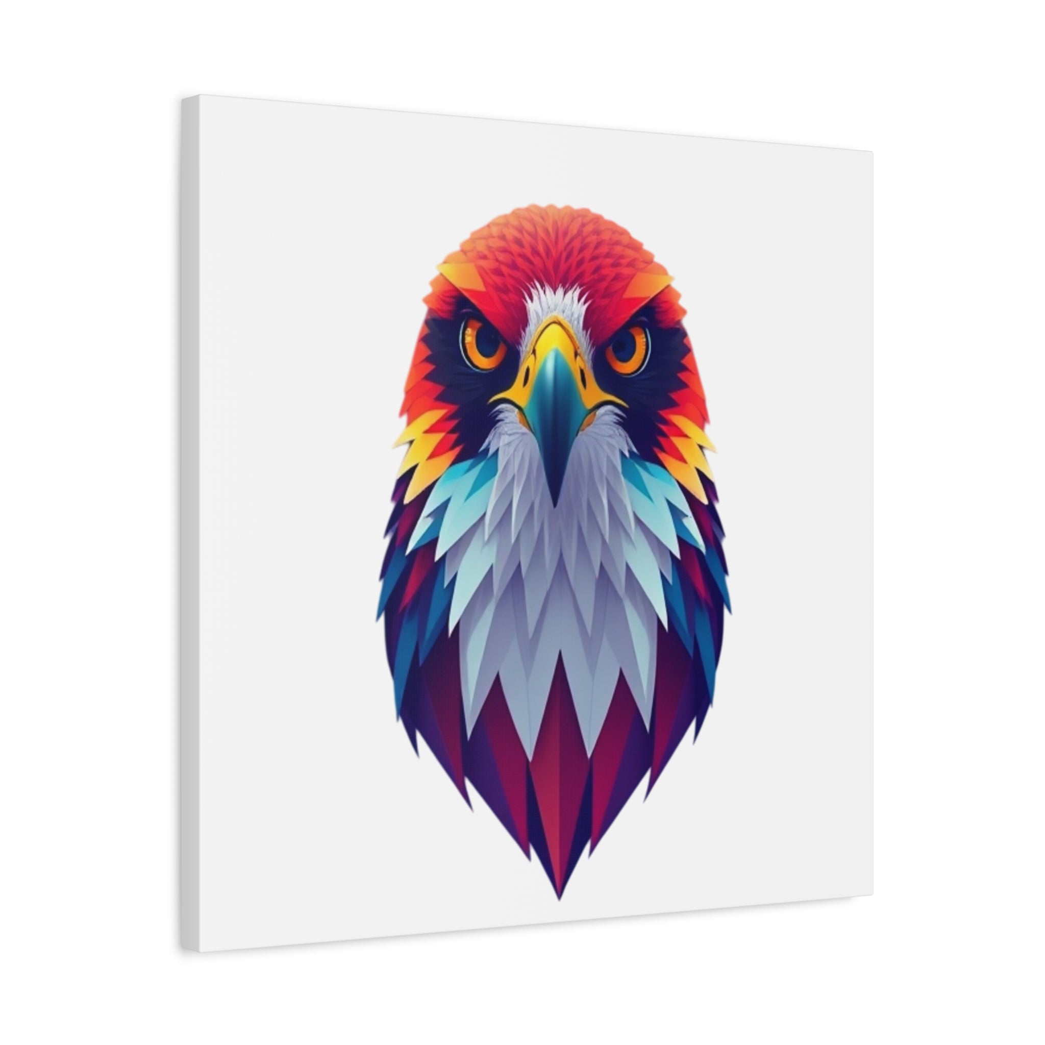 Vibrant Falcon Wall Art - Matte Stretched Canvas, Colorful Bird Decor