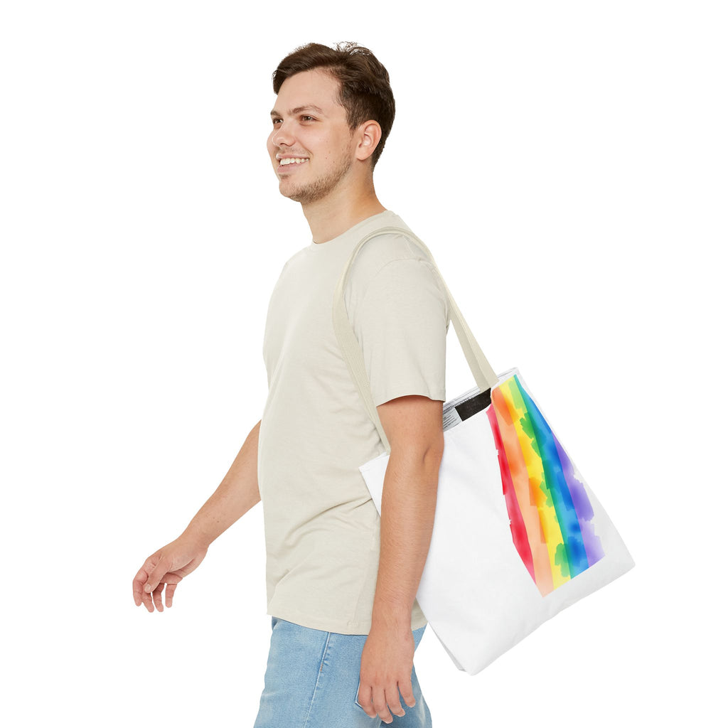 Rainbow Watercolor on Canvas Design - Tote Bag
