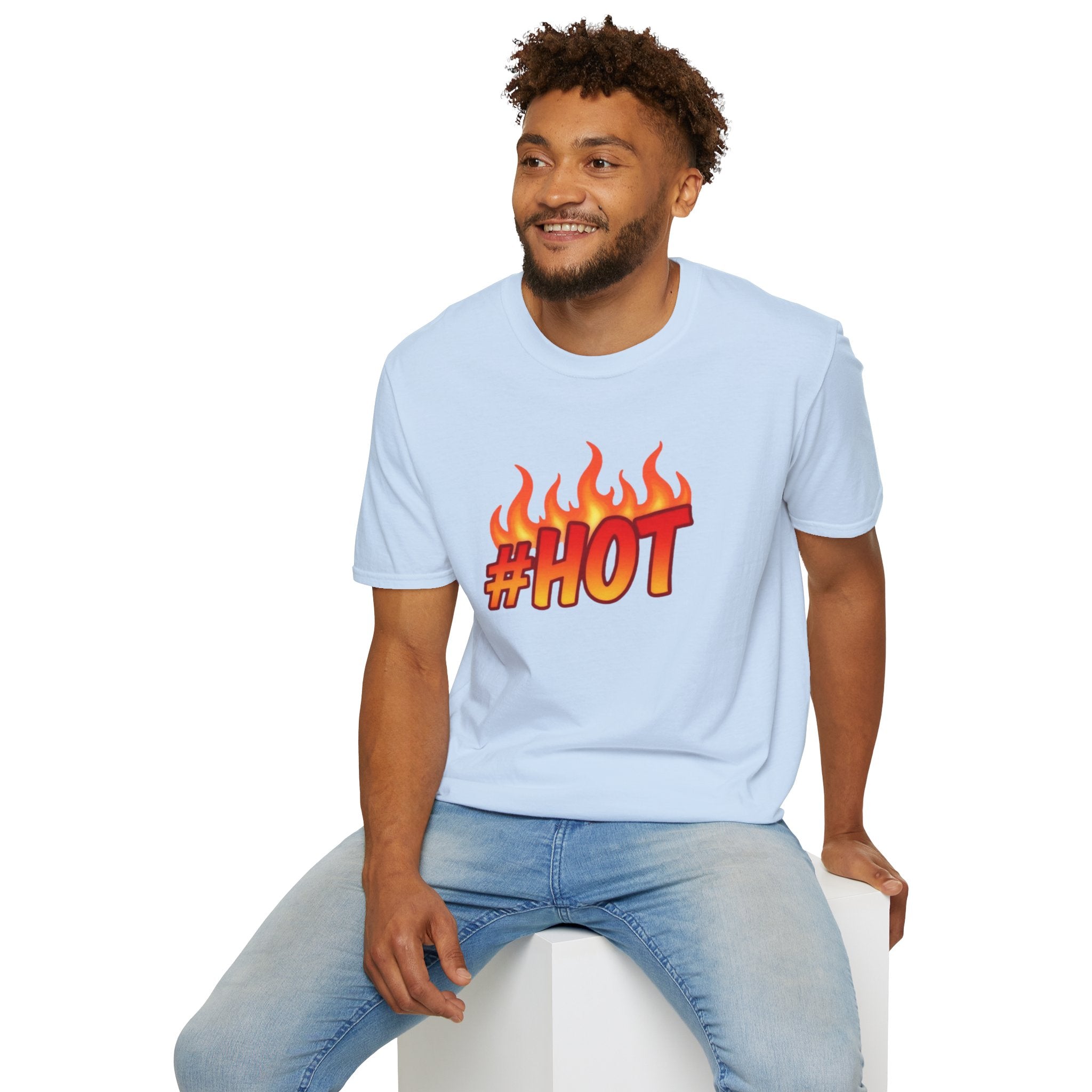 #HOT T-Shirt – Trendy Hashtag Fire Design