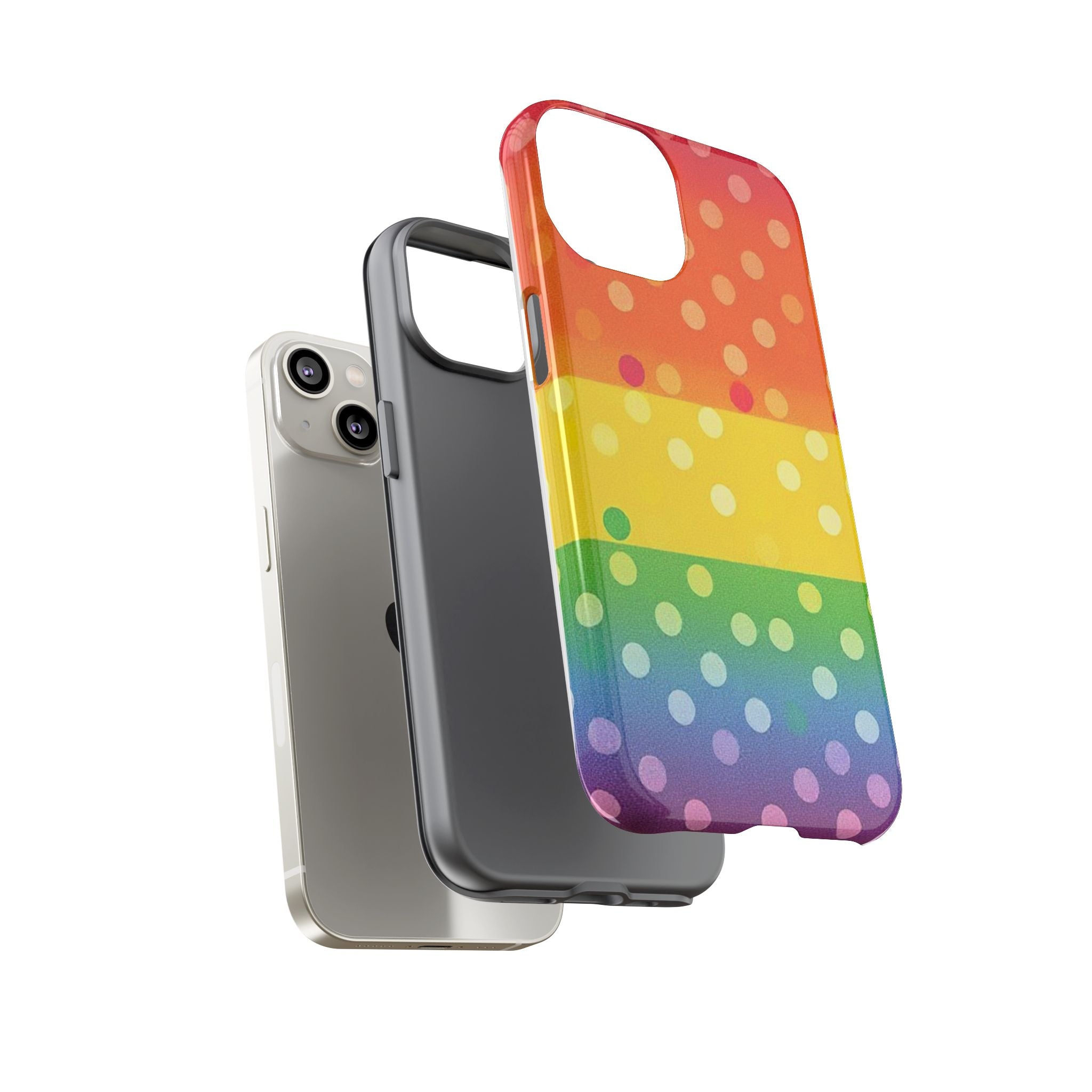 Rainbow Polka Dot Tough Phone Case for iPhone