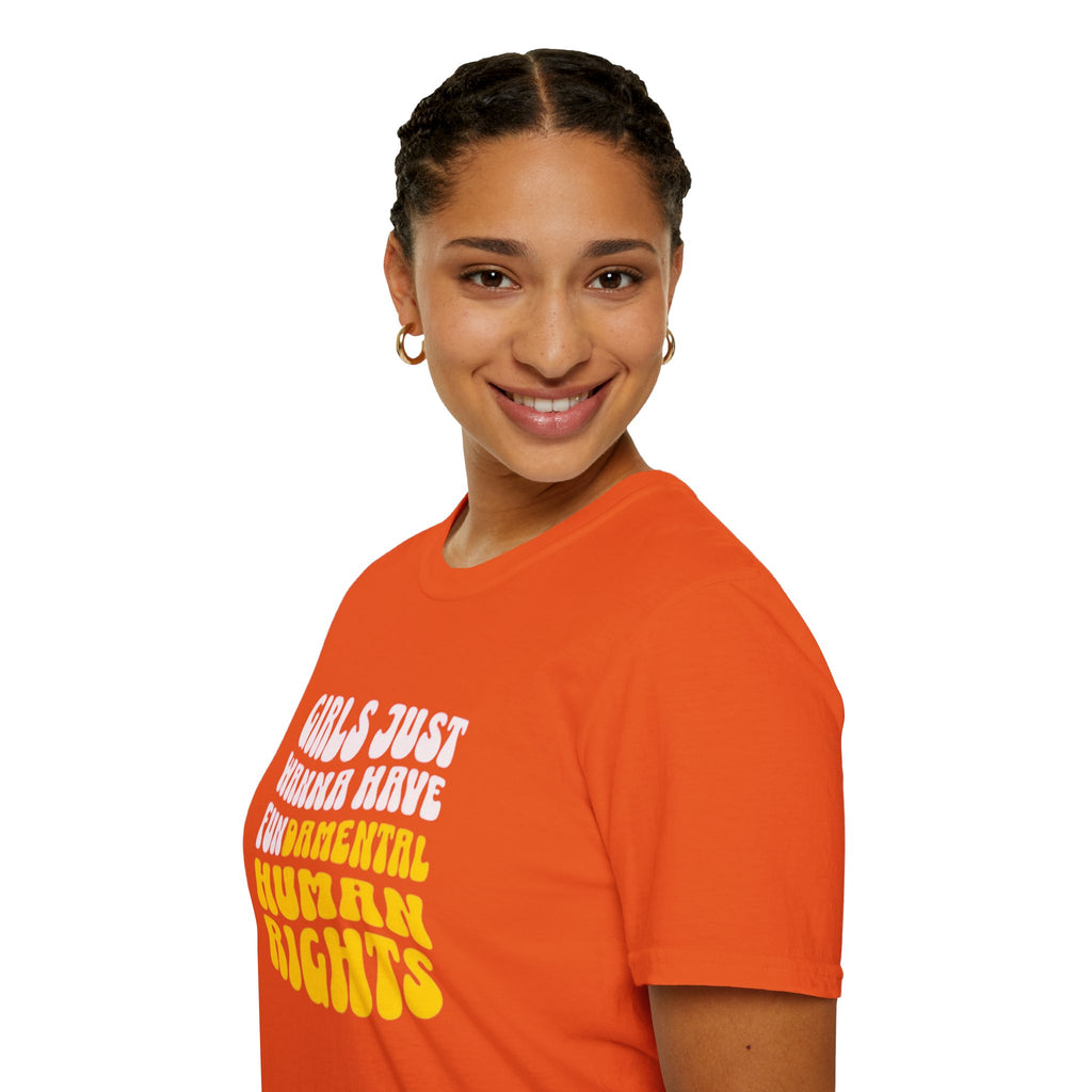 Girls Just Wanna Have Fundamental Human Rights Unisex Softstyle T-Shirt - EqualiTees.Me