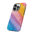 Colorful Diagonal Watercolor Tough Phone Case for iPhone