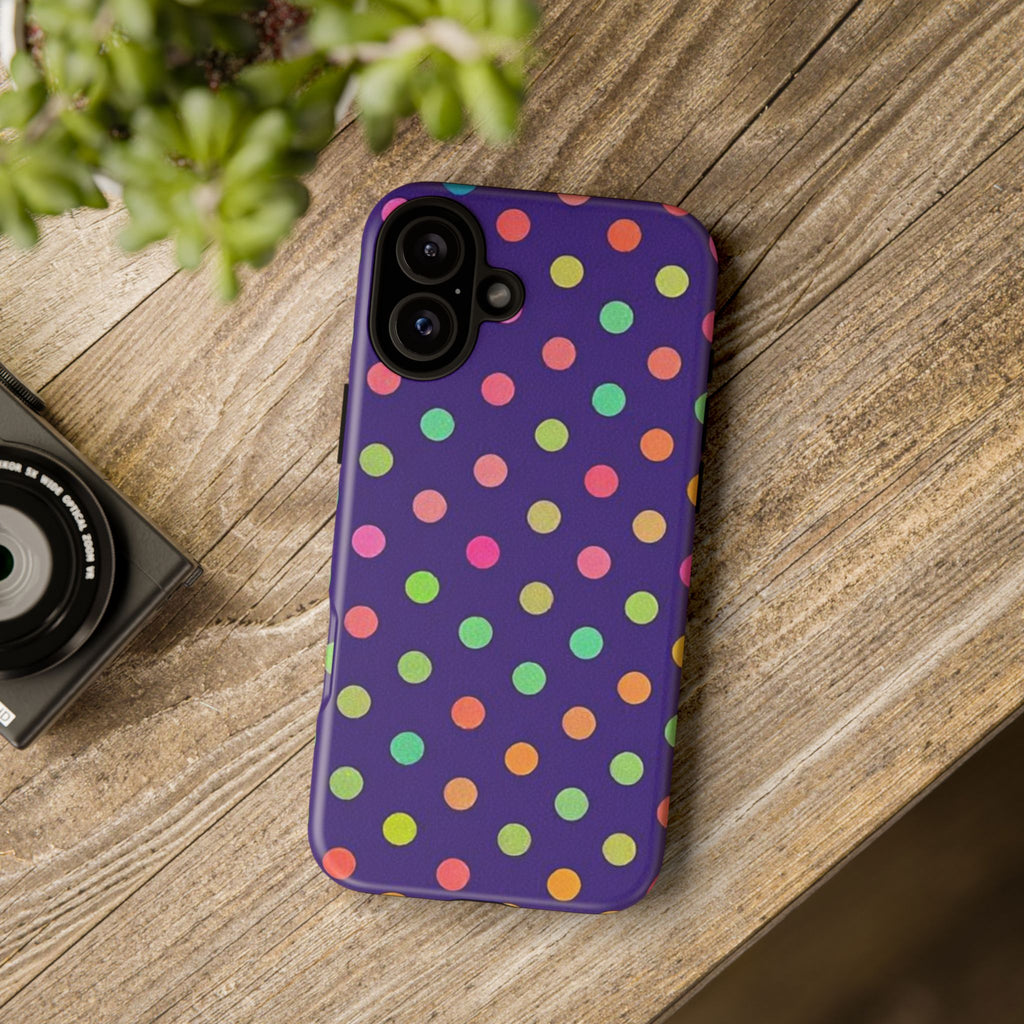 Colorful Polka Dot Tough Phone Case for iPhone