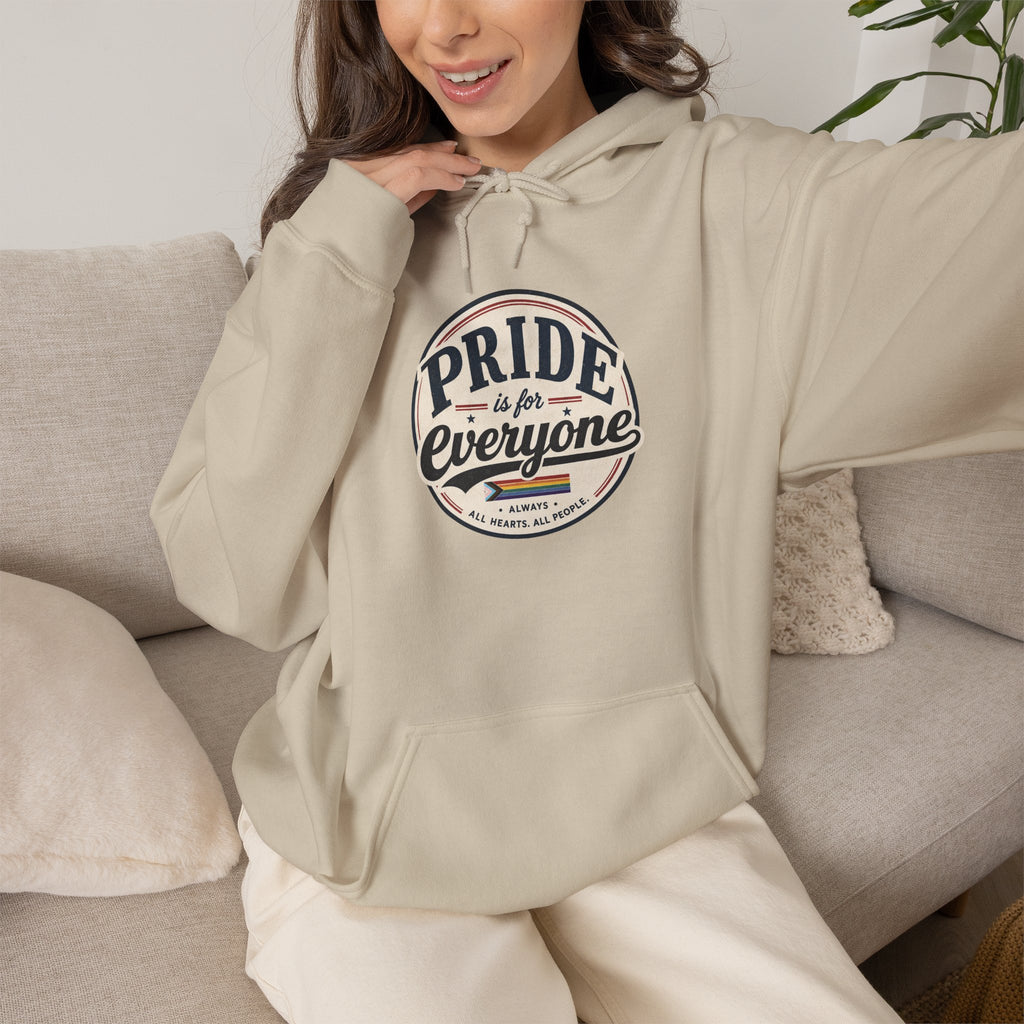 Pride Is For Everyone Pullover Hoodie — Vintage Graphic Inclusivity Sweatshirt